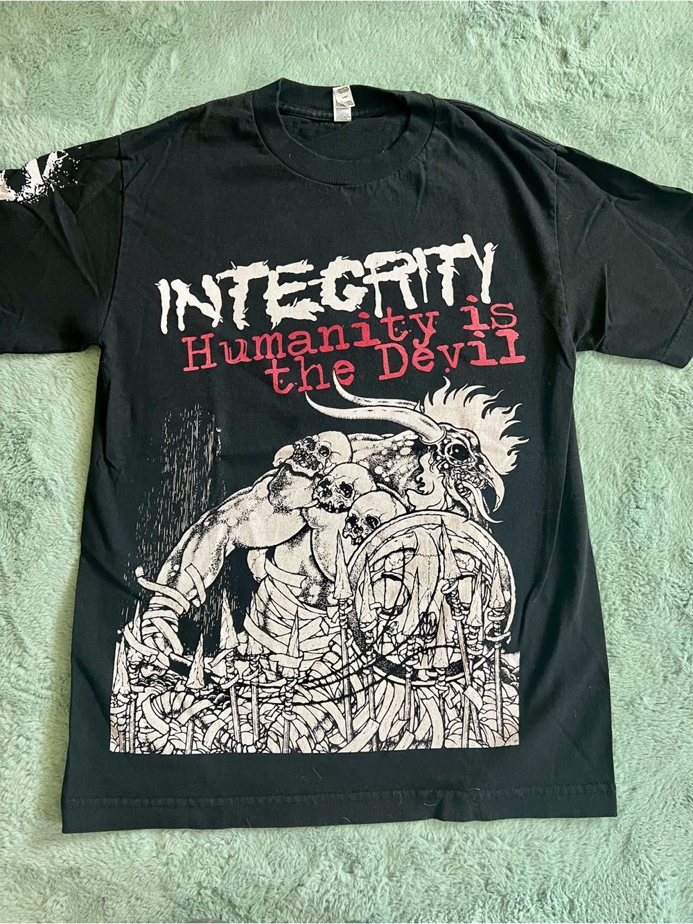 INTEGRITY 'Humanity Is The Devil' Black Graphic Band Tee - Men's Small
